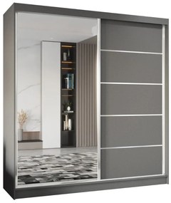 Szafa przesuwna - Marco 200 cm, szary mat