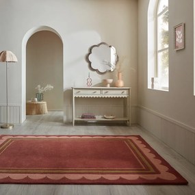 Bordowy wełniany dywan tkany ręcznie 160x230 cm Lois – Flair Rugs