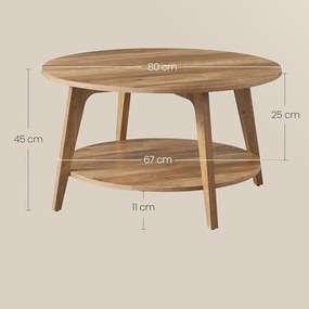 Stolik kawowy NORDIC, 80×45cm, brązowa Vasagle