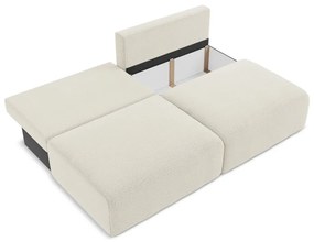 Kremowa rozkładana/ze schowkiem sofa 216 cm Kalena – Makamii