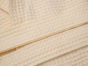 Szlafrok waflowy z kapturem SPAFFLE, kremowy Wielkość: L/XL