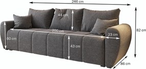 Masseno Sofa MADISON z funkcją spania i pojemnikiem na pościel, Rozkładana sofa - Brązowy, SAWANA 16