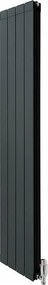 Grzejnik aluminiowy i zawory - 1800 mm x 315 mm - antracytowy szary