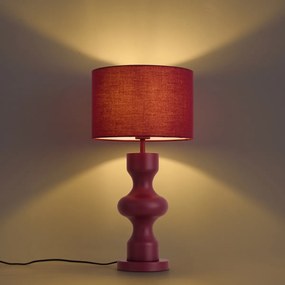 Retro Table Lamp Plum with Fabric Shade - Captain