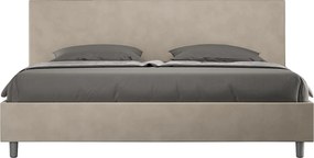 Łóżko bez stelaża tapicerowane 200x200 microfibra piaskowy Adele