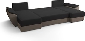 Rozkładana sofa narożna w kształcie U TAVERO 321x140 cm, ciemnozielona