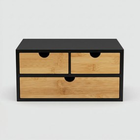 Bambusowy organizer na biurko HEGO, 16 cm, 3 szufladkowy