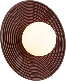 Retro Lampa Sufitowa Ciemnoczerwona ze Szkłem Opalowym - Lila
