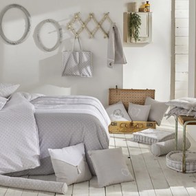 Poduszka dekoracyjna do salonu CONSTANCE, haftowane serduszko, bawełna, 40 x 40 cm