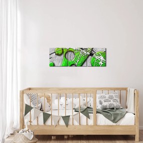 Abstrakcyjny obraz (z zegarem) (90x30 cm)