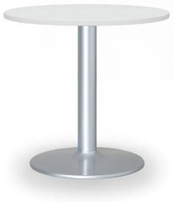 Stolik konferencyjny ZEUS II, średnica 60 cm, szara podstawa, biały