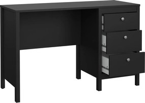 Czarne biurko komputerowe Madrid 3 szuflady