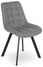 Krzesło Tapicerowane do Salonu RICK 2 Szare Nowoczesne Loft