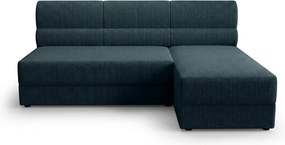 Rozkładana dwustronna sofa narożna L TAVERO 201x140 cm, ciemnoniebieska