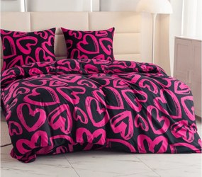 PrzytulneMieszkanie.pl PrzytulneMieszkanie.pl Pościel z mikrofibry AMORYS różowa Rozmiar pościeli: 2 szt 70 x 80 cm | 160 x 200 cm