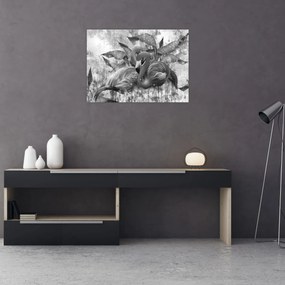 Obraz - Graffiti z flamingami (70x50 cm)