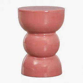 Okrągły Stolik Pomocniczy Ø35 Cm Z Dolomitu Tiyi Terracota - Sklum