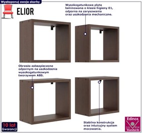 Kwadratowe półki wiszące na kwiaty wenge Z2-G98