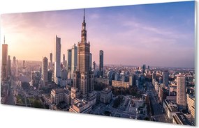 Panel szklany do Kuchni Poranny Blask nad Centrum Warszawy