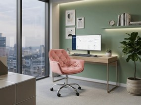 Fotel biurowy Q-190 VELVET, stary róż