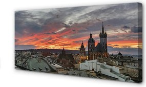 Obraz na płótnie Zachód Słońca nad Krakowem