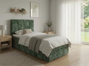 Łóżko tapicerowane boxspring DIRELIS VIBE 90x200 cm ciemnozielone Materac: Materac sprężynowy Bonell