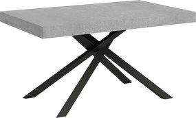 Stół rozkładany 140/224x80 cm Karida cementu nogi antracytowe