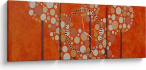 Obraz - Pomarańczowy las (z zegarem) (90x30 cm)