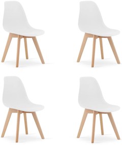 Zestaw 4 krzeseł do jadalni KITO białych