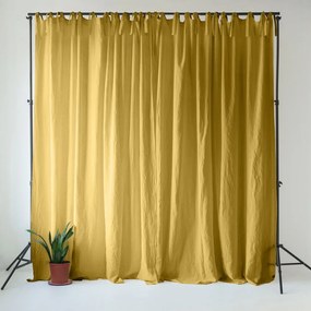 Żółta lniana zasłona 140x330 cm Lemon Curry – Linen Tales