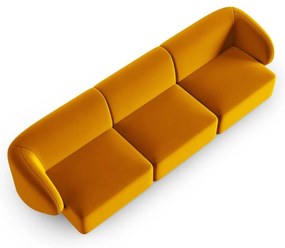 Musztardowa aksamitna sofa 266 cm Paolo – Milo Casa
