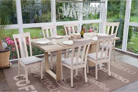 Krzesło do jadalni MCW-G46 (zestaw 6 sztuk),  jasna rama, szare