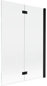Mexen Mist parawan nawannowy 2-skrzydłowy prawy 120 x 150 cm, transparent, czarny - 8A9-120-002-70-00-P