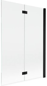 Mexen Mist parawan nawannowy 2-skrzydłowy prawy 120 x 150 cm, transparent, czarny - 8A9-120-002-70-00-P