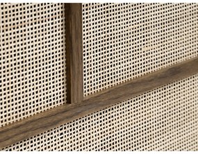 Ciemnobrązowa niska komoda w dekorze dębu z drzwiami przesuwnymi 180x80 cm Barrali – Unique Furniture