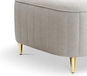 Pufa LAREN w kolorze ecru w tkaninie CASTEL 04