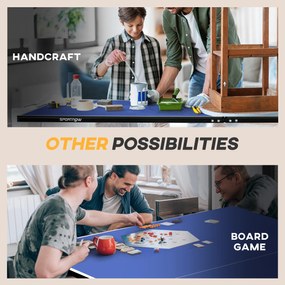 SPORTNOW Stół do Tenisa Stołowego, Składany, 8 Kół, Rama z Malowanej Proszkowo Stali, MDF, 274 x 152,5 x 76 cm, Niebieski