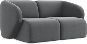 Modułowa sofa 2-osobowa - z tkaniny welwetowej - stalowy - LANI