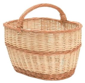 Kosz wiklinowy z rączką na drewno 35x52 cm