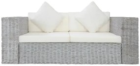 Szara 2-osobowa sofa z rattanu W1-F16