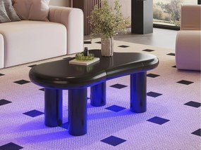 Stolik kawowy 98x65,5x40 cm - kształt chmury - 1 szuflada - z oświetleniem LED - czarny