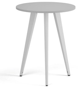 Stolik kawowy PRIMO VIBE, średnica 60 cm, biała podstawa, szary