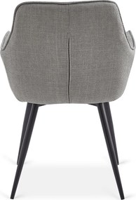 Krzesło Tapicerowane do Jadalni EDRICK Szare Nowoczesne Loft