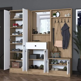 Zestaw do przedpokoju Pome White and Walnut II