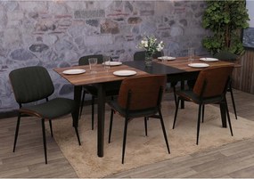 Krzesło do jadalni MCW-O44 (zestaw 6 sztuk), orzechowy wygląd, ciemnoszary