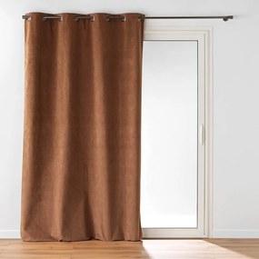 Brązowa aksamitna zasłona 140x260 cm Olympe – douceur d'intérieur