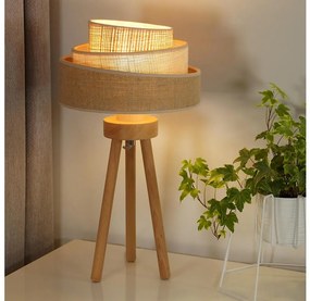 Duolla - Lampa stołowa YUTE TRIO 1xE27/15W/230V śr. 25 cm brązowy/szary/beżowy