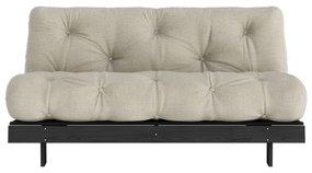 Szarobeżowa lniana rozkładana sofa 160 cm Roots Black Night – Karup Design