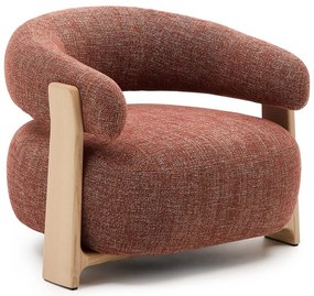 Fotel z tkaniny szenilowej w kolorze terakoty Granite – Kave Home