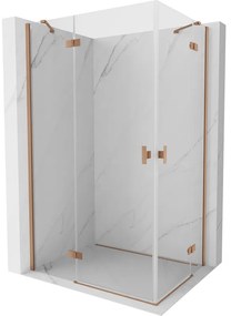 Mexen Mist-H Duo kabina prysznicowa uchylna lewa 115 x 75 cm, transparent, miedź szczotkowana - 8A5-115L-075P-65-00